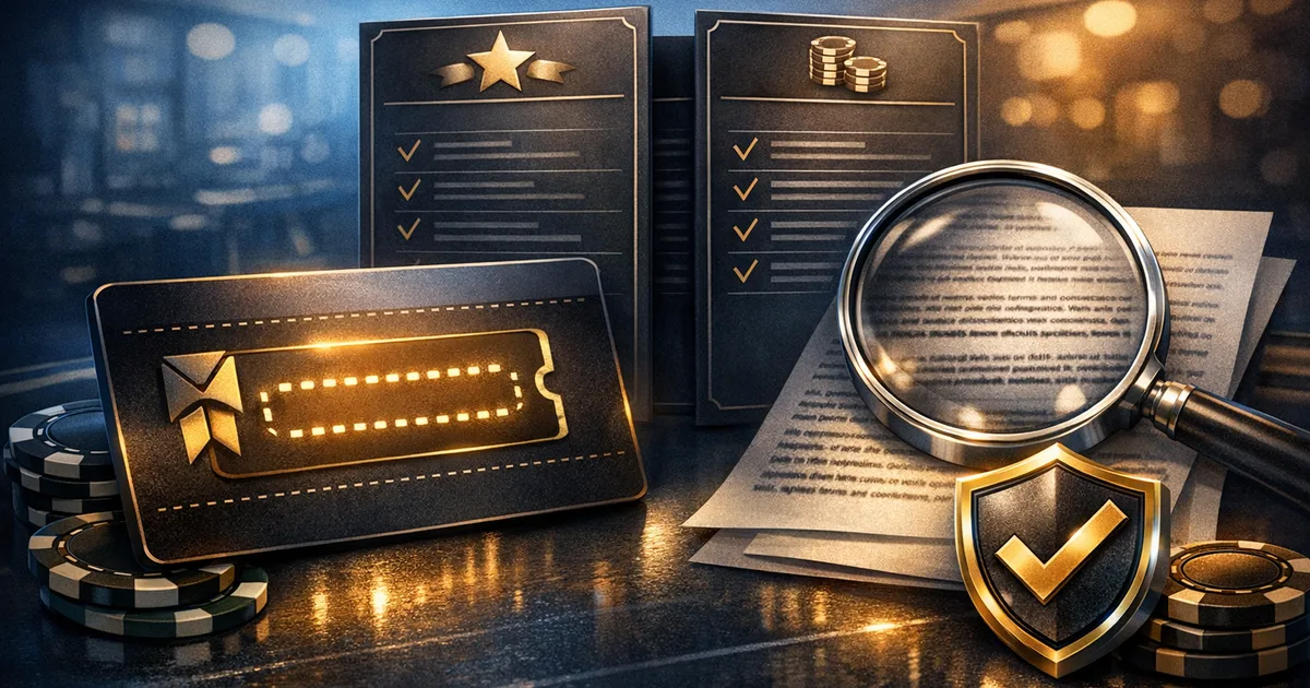 Illustration des conditions et codes promotionnels d'un bonus casino.